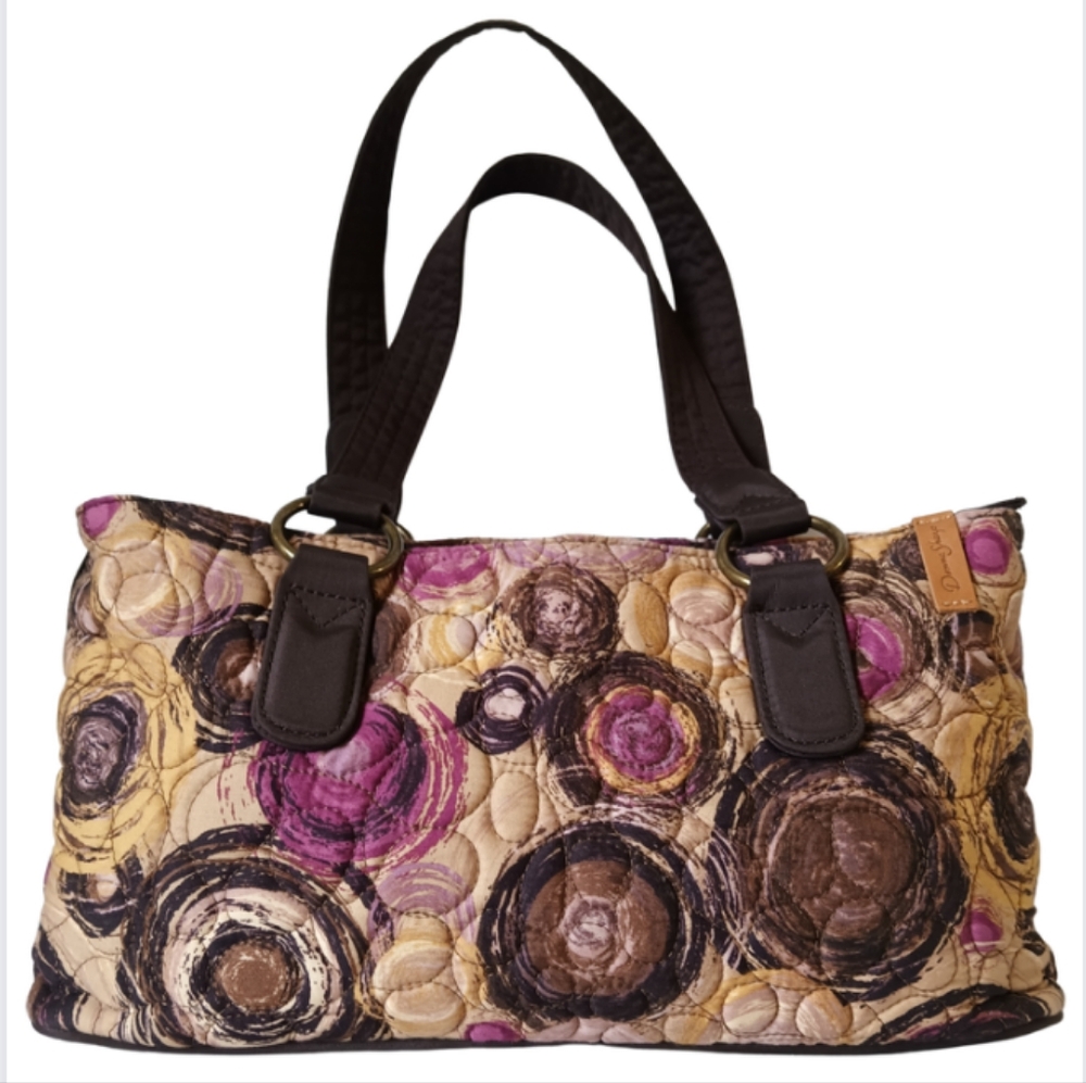 🎁 NWOT Donna Sharp Quilted Satchel. Gorgeous Autumn Colors! Very Roomy!